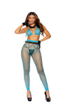 Flirty Fence nett cami topp med knapper og matchende legging iin Turquoise-Leggings-Elegant Moments-Turquoise-O/S-SatinBoutique
