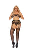 Elegant Moments 12106 – 12106Q Vertical striped crochet suspender pantyhose.