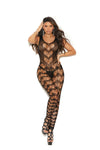 Provacative Crochet footless bodystocking with open crotch in Black and Red-Bodystocking-Elegant Moments-Black-O/S-SatinBoutique