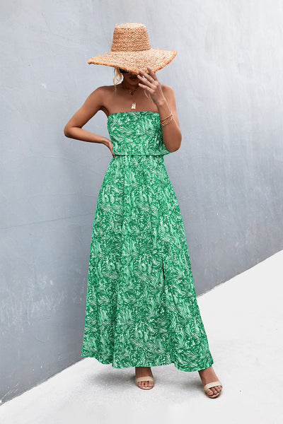 Strapless Split Maxi Dress