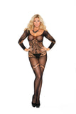Elegant Moments  EM-1289 Bodystocking With Floral Design, also in Plus size