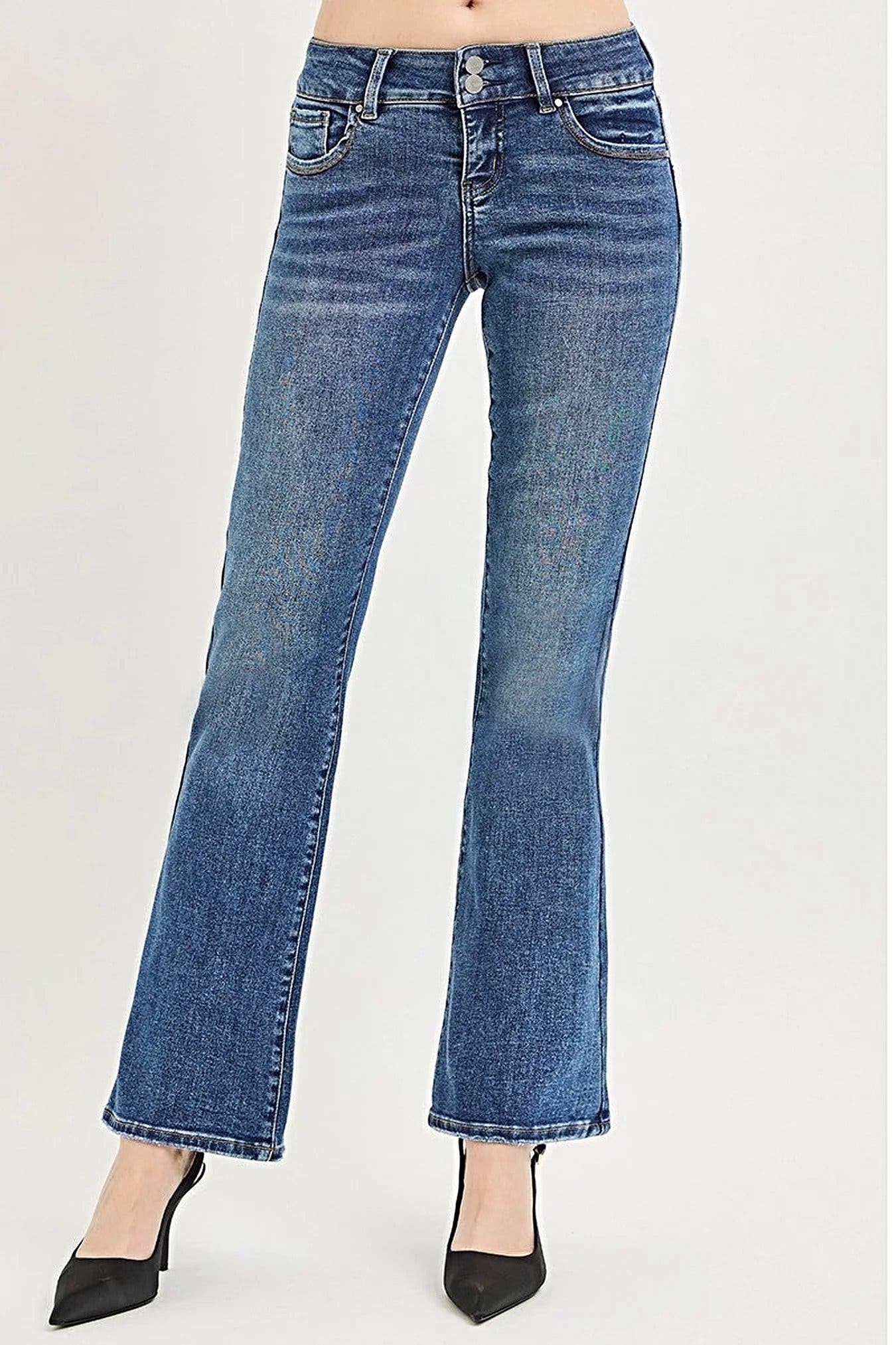 RISEN Tummy Control Low Rise Bootcut Jeans -