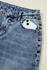 Cuffed Straight Loose Jeans -