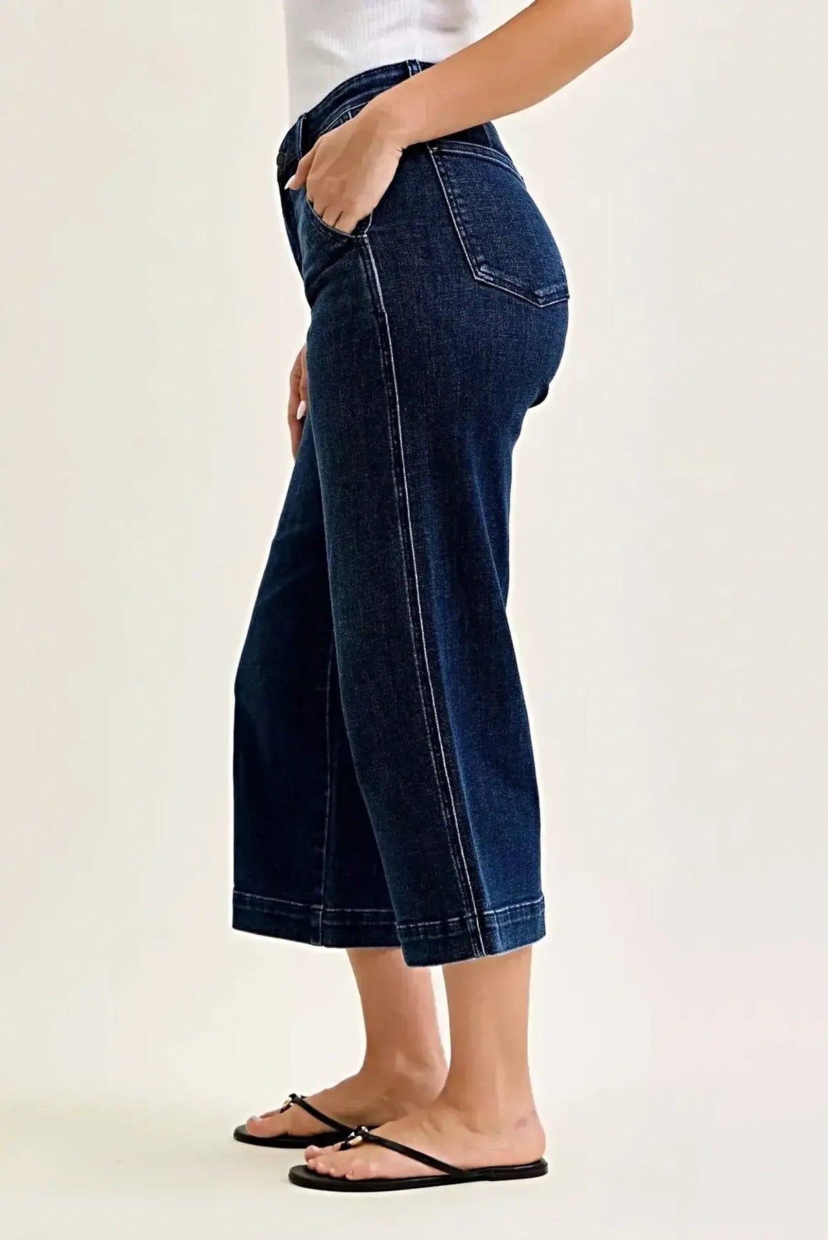 Judy Blue High Waist Ankle Wide Jeans -