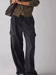 Drawstring Waist Cargo Jeans -