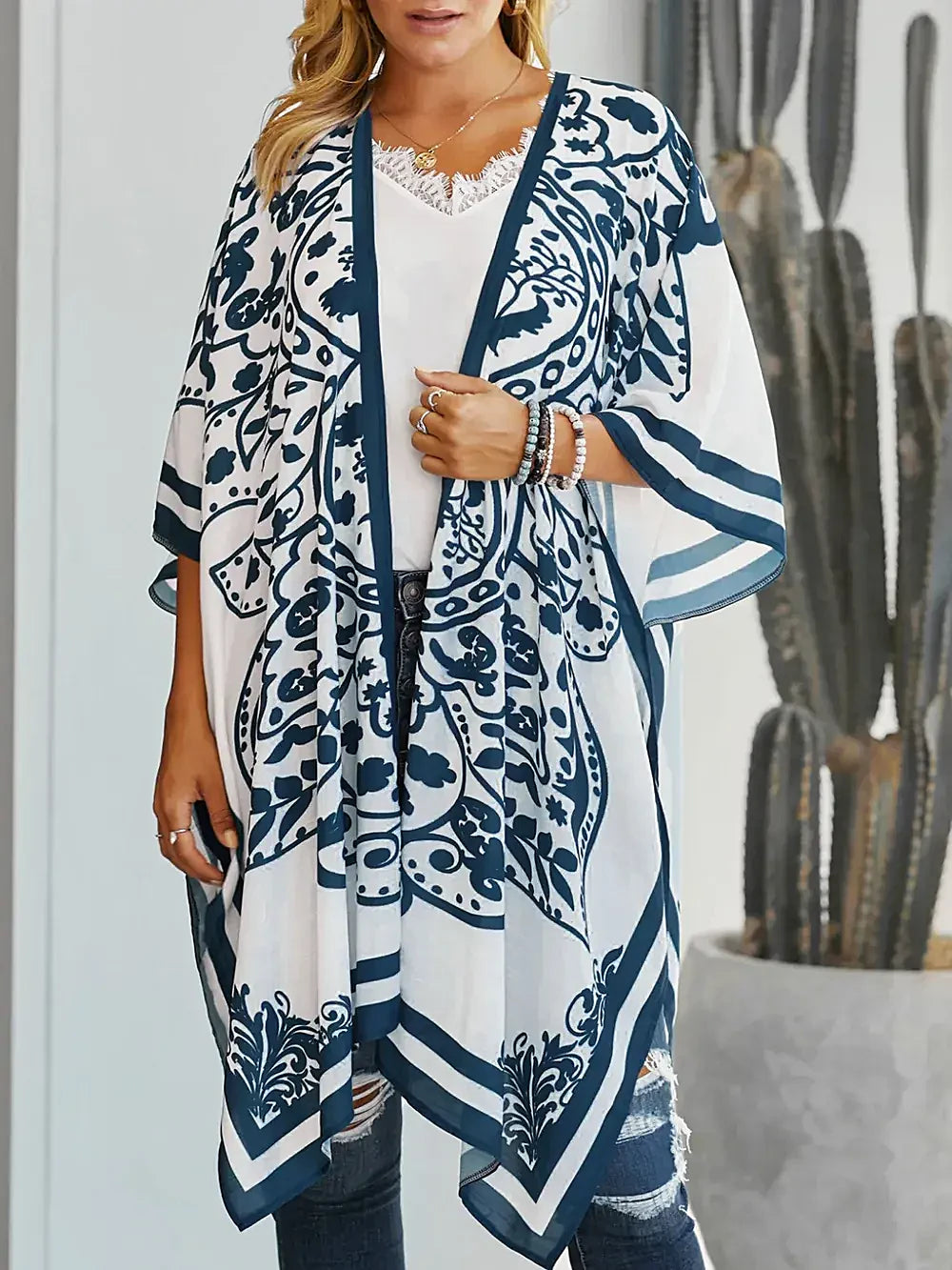 Printed Open Front Cover-Up -