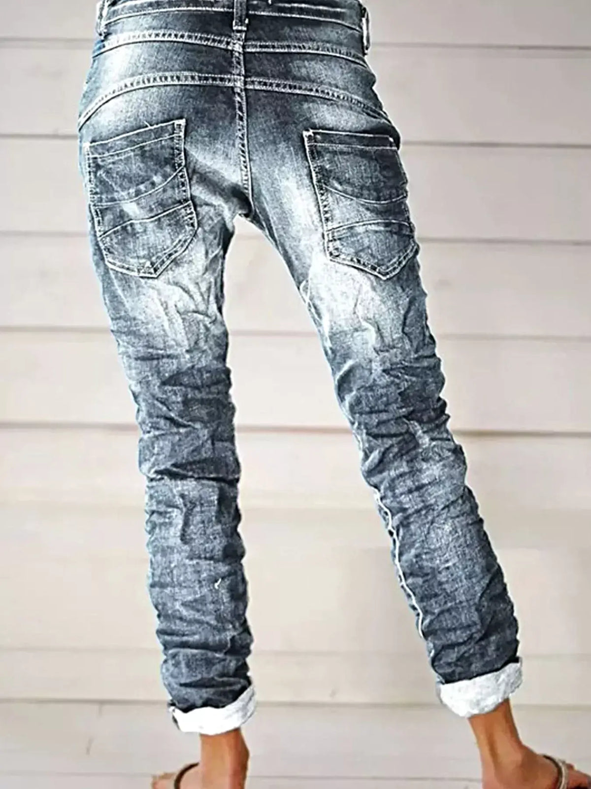 Full Size Washed Button-Fly Jeans Plus Size -
