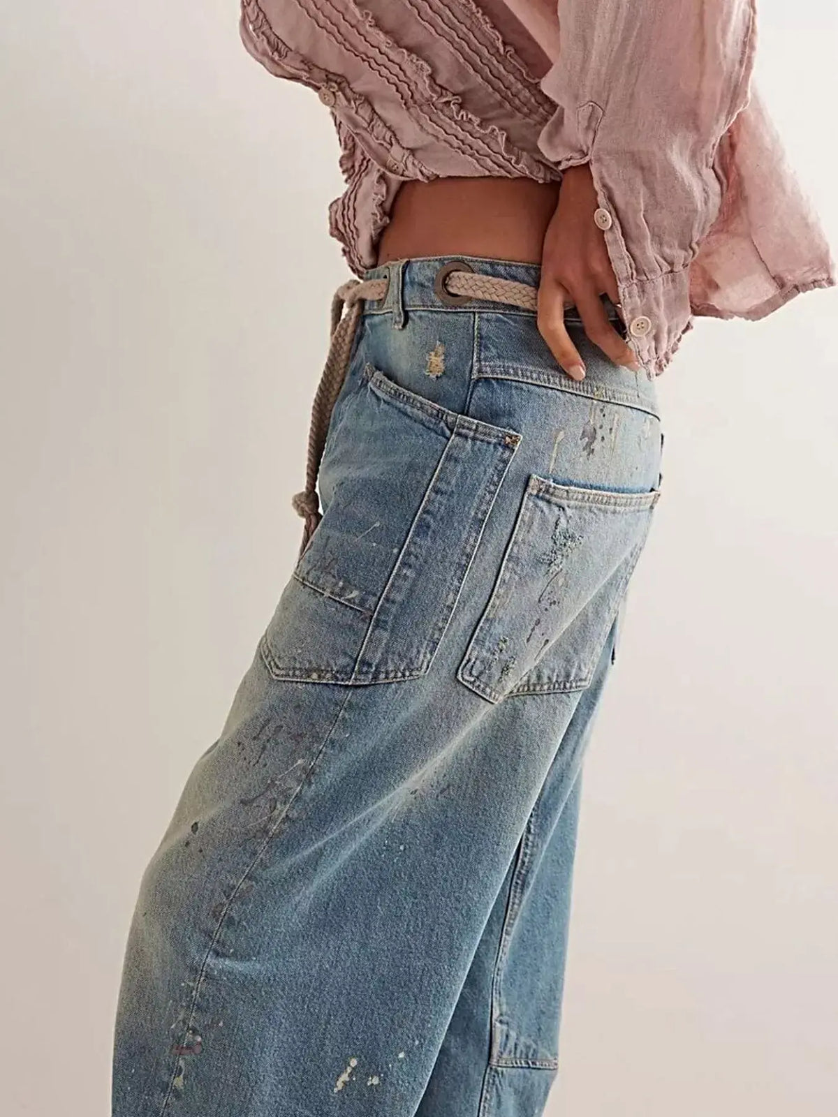 Washed Relaxed Fit Jeans -
