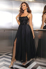 Lace-Up Backless Mesh Dress