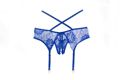 Charlotte Garter Panty, Keep him guessing “what’s next in Blue-Panty-Allure Lingerie-Blue-One Size-SatinBoutique