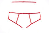 Charlotte Garter Panty, Keep him guessing “what’s next" in Red-Panty-Allure Lingerie-Red-One Size-SatinBoutique