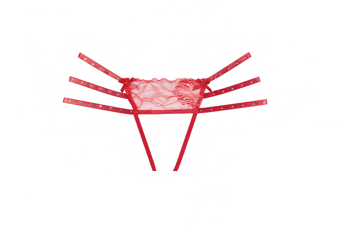 Nicole Panty, Sensually designed to be seductive in Red-Panty-Allure Lingerie-Red-One Size-SatinBoutique