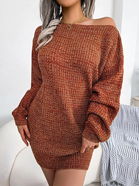 One-Shoulder Sweater Dress -
