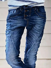 Full Size Washed Button-Fly Jeans Plus Size -