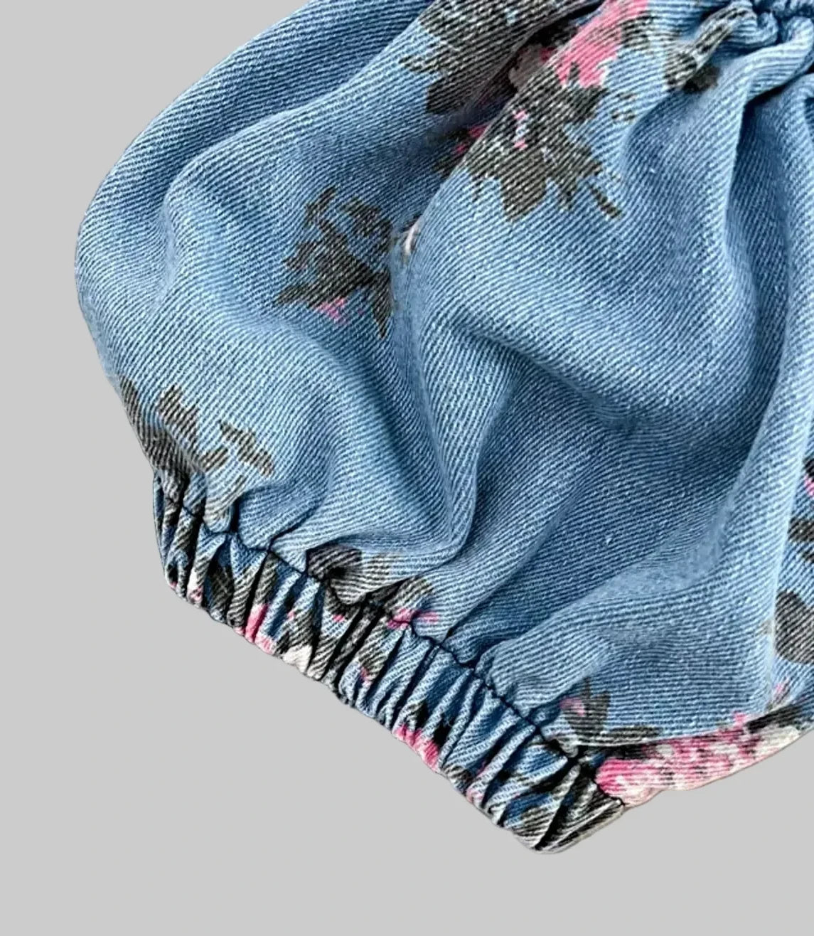 Floral Print Sweetheart Neck Cami and Skirt Denim Set -