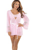 Escante  24603 Mesh and lace trim robe with ribbon belt