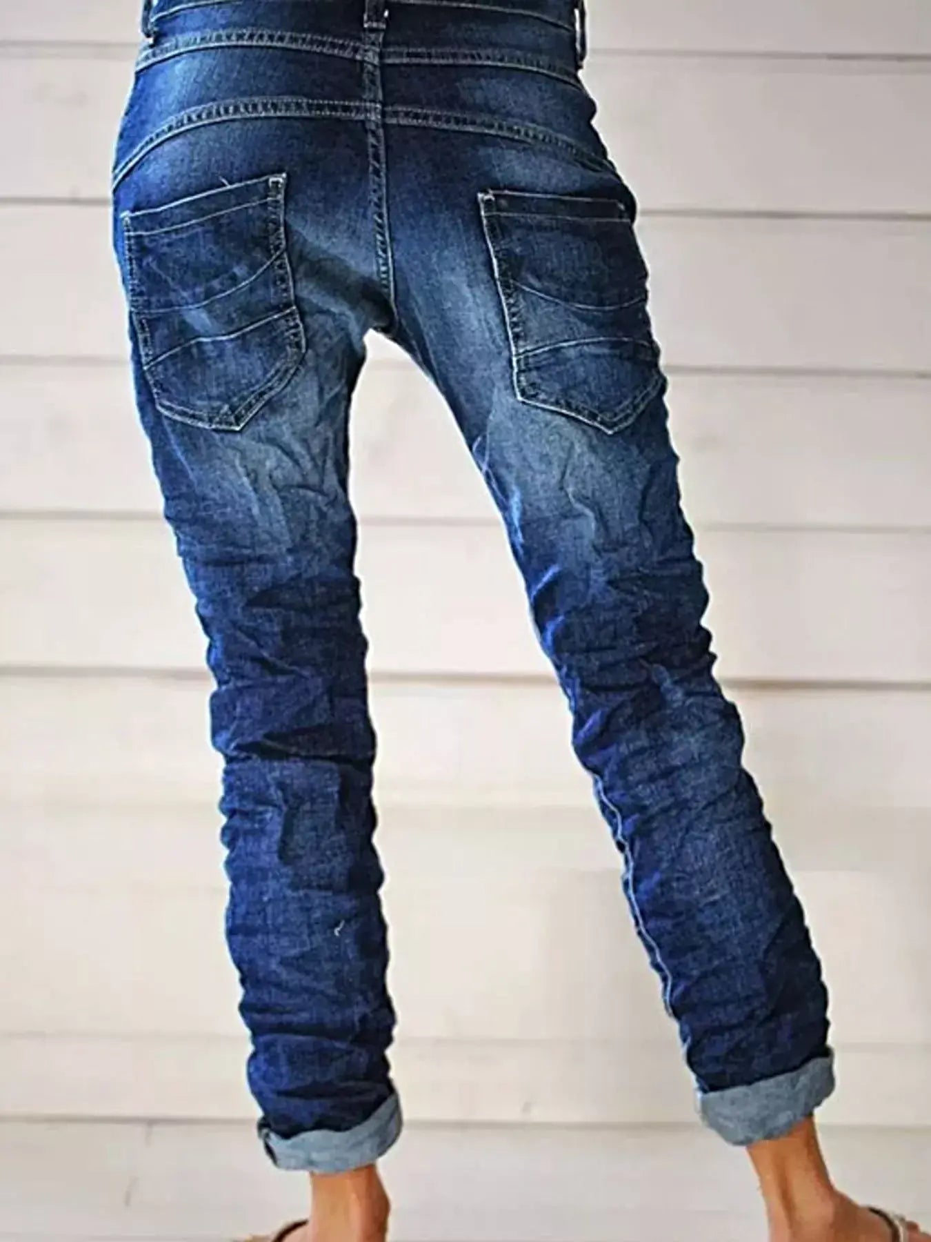 Full Size Washed Button-Fly Jeans Plus Size -