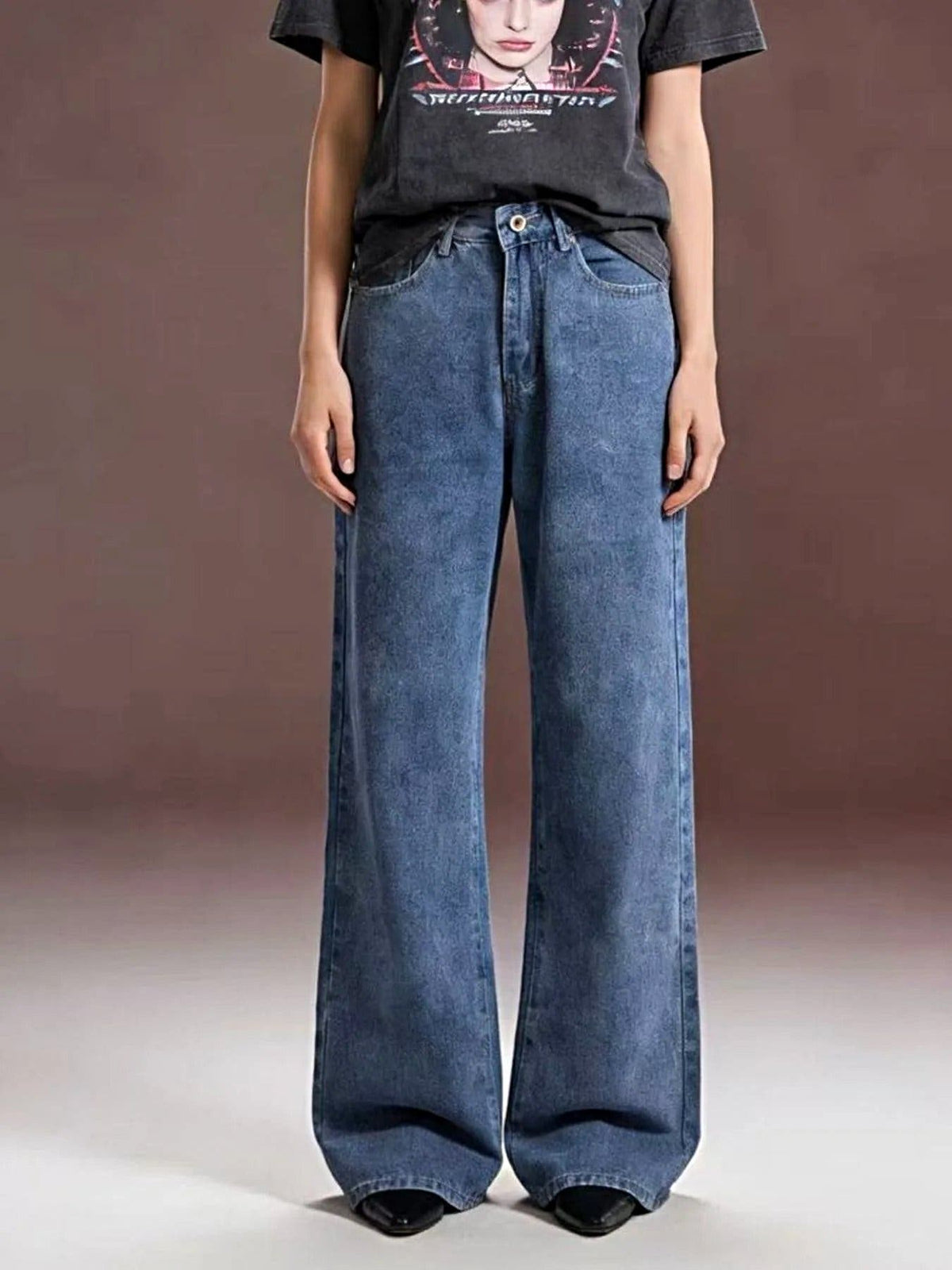 Bow Back Wide Leg Jeans -