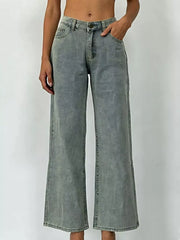 Wide Leg Washed Jeans -
