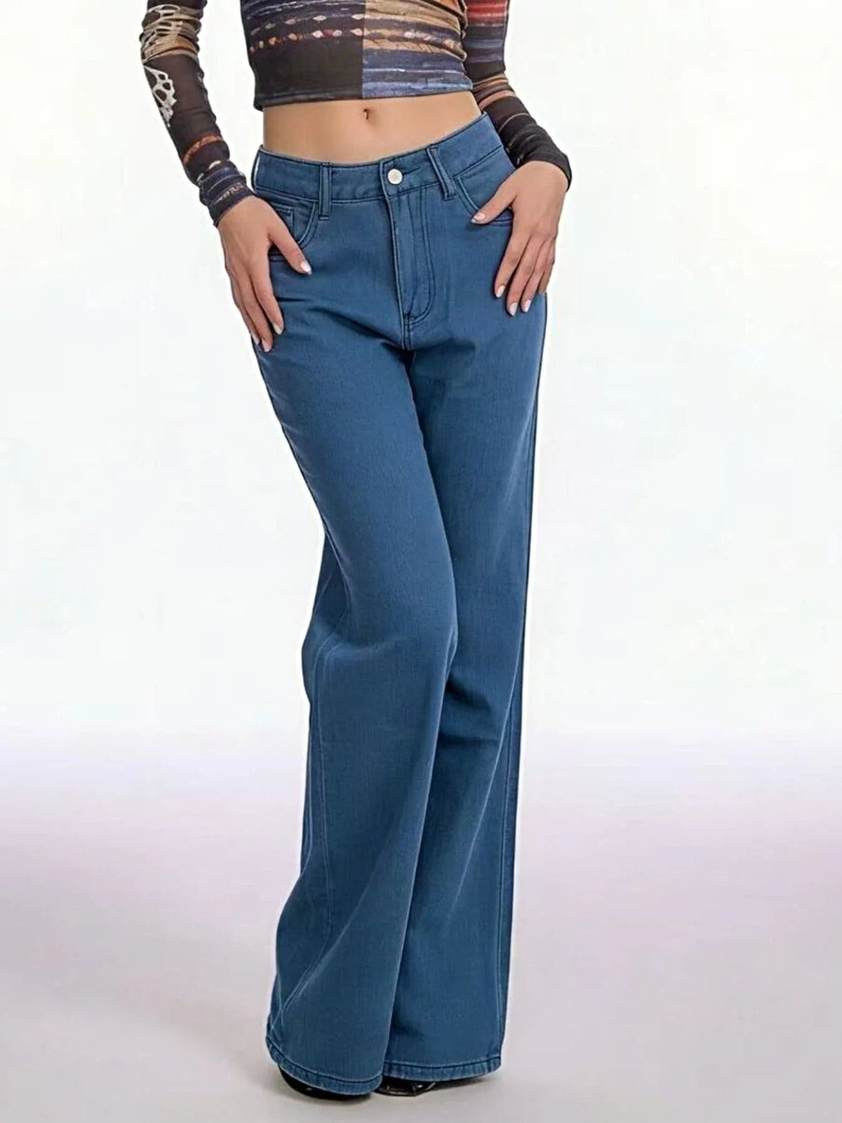 Butterfly Back Wide Leg Jeans -