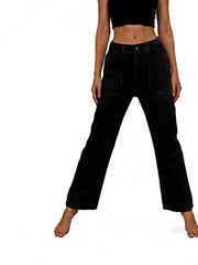 Wide Leg Contrast Stitching Jeans -