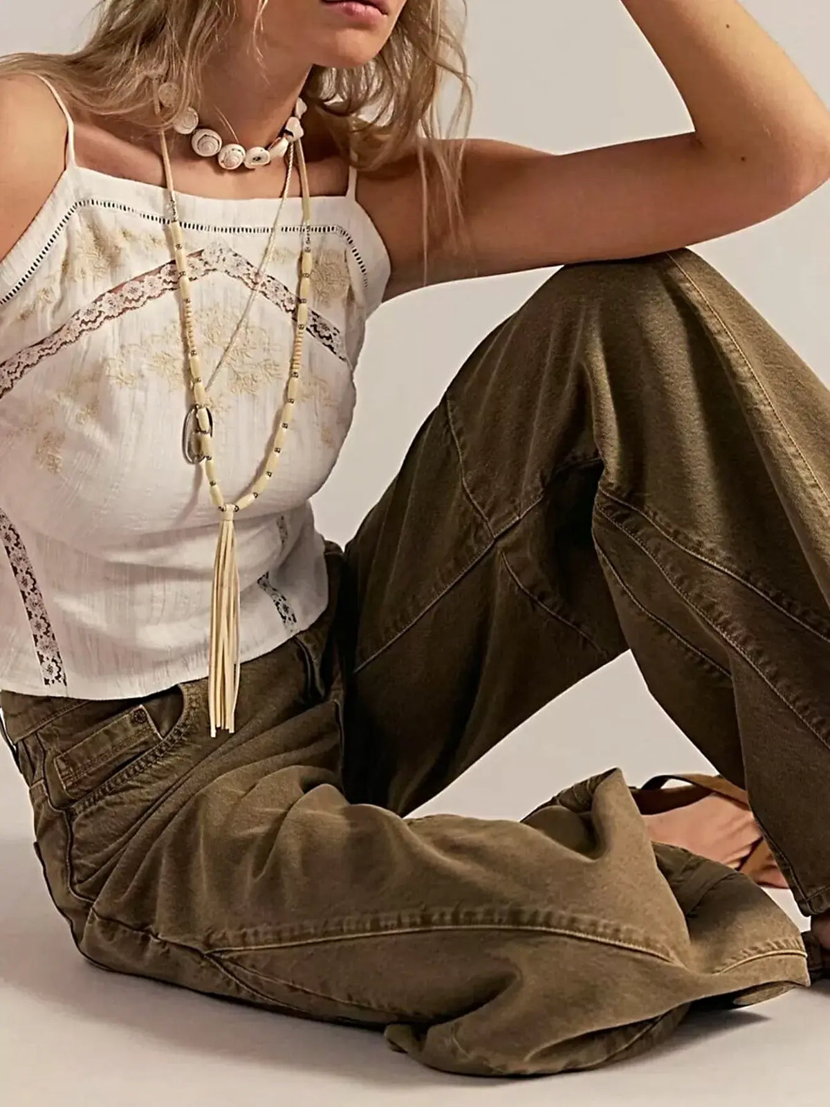 Washed Wide Leg Jeans -