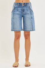 RISEN 2-Button Slouchy Jorts with Pockets -