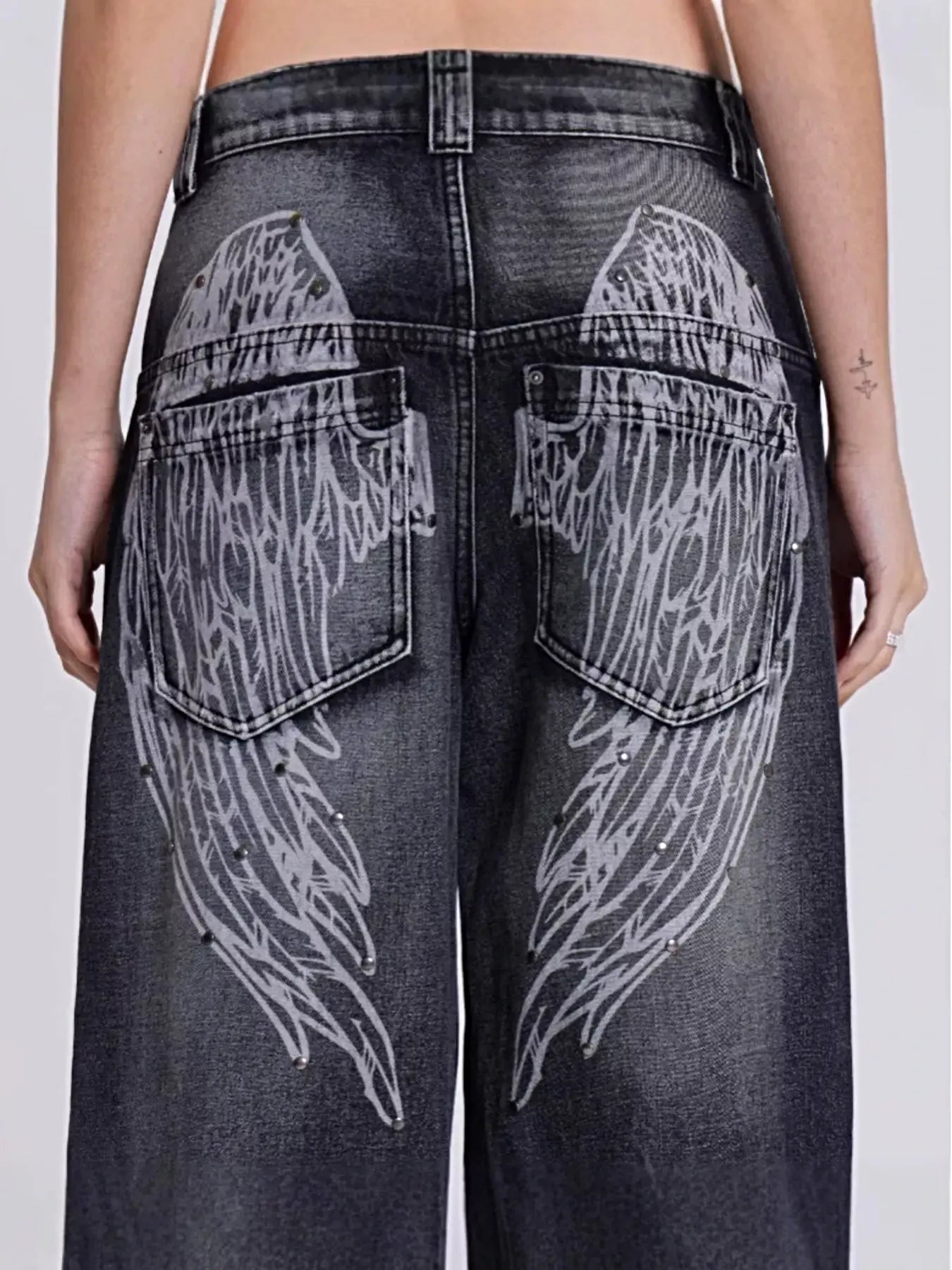 Vintage Wash Wide Leg Jeans -