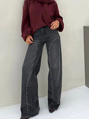 Studded Wide Leg Jeans -