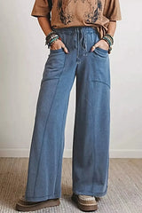 Relaxed Fit Drawstring Jeans -