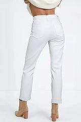 High-Waisted Straight Leg Jeans -