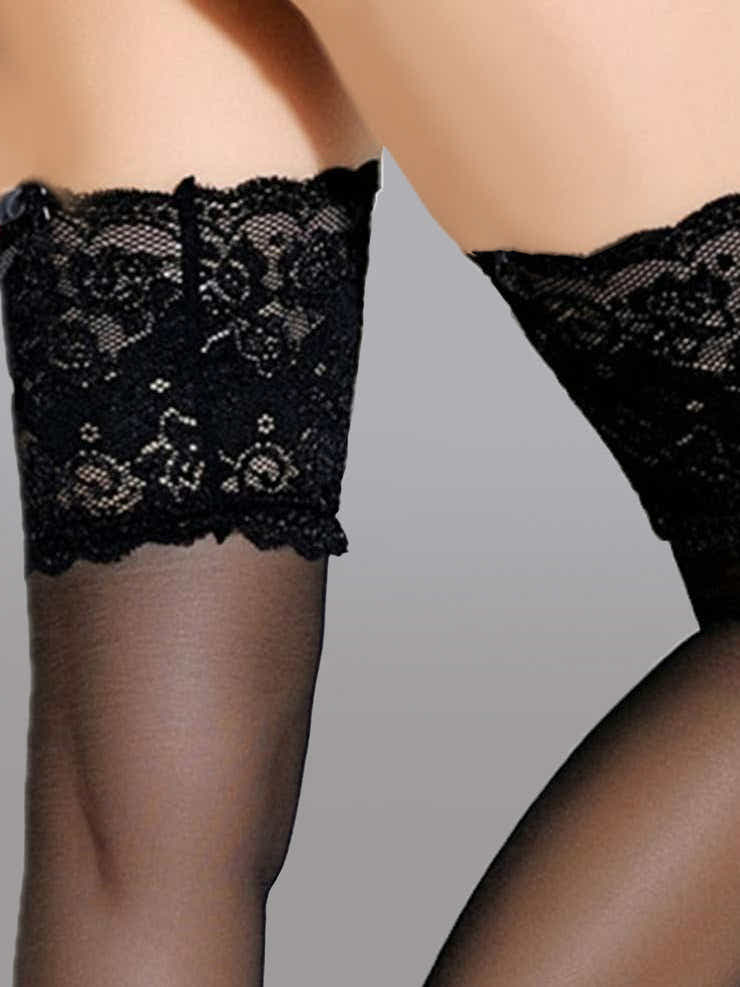 Sheer Lace Thigh High Stockings - Stockings