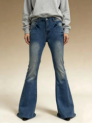 Full Size Vintage Wash High-Waisted Flare Jeans Plus Size -