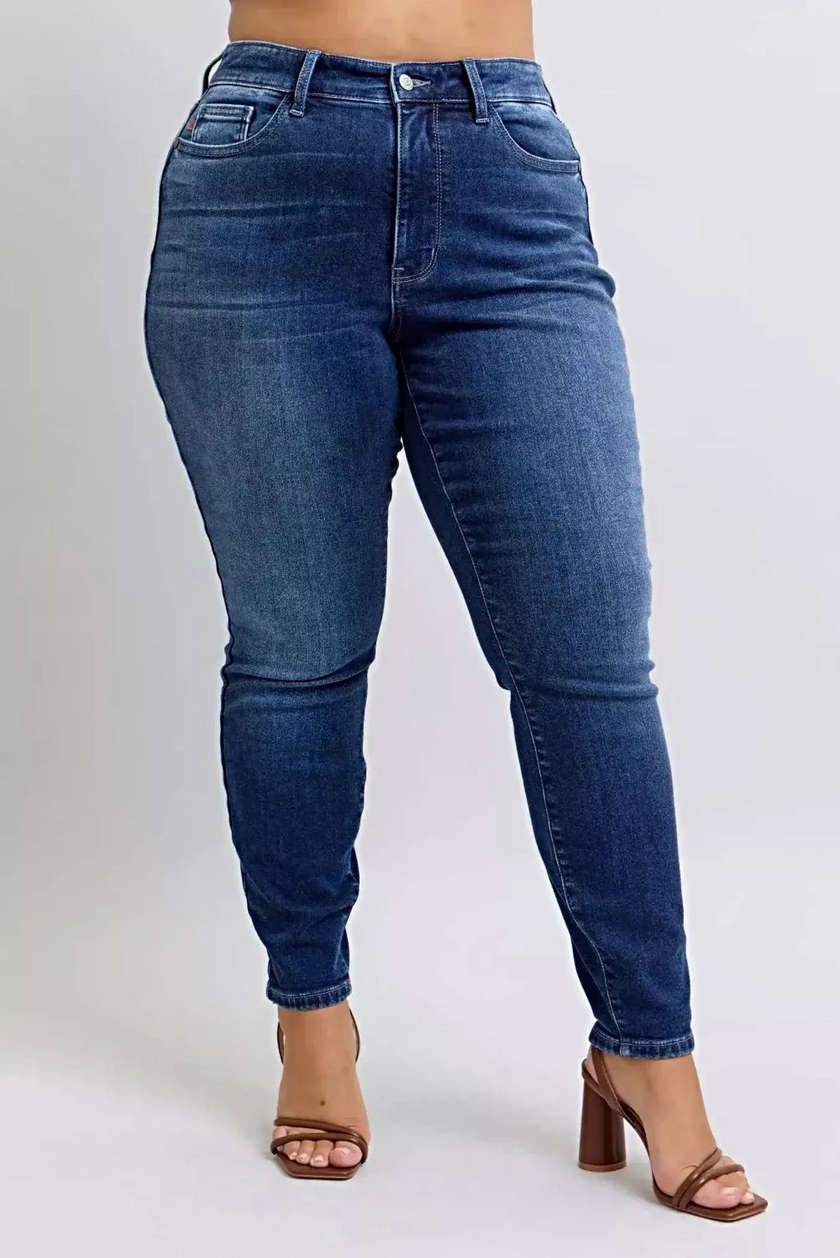 Judy Blue Full Size Washed Thermal Skinny Jeans Plus Size -