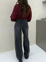 Studded Wide Leg Jeans -