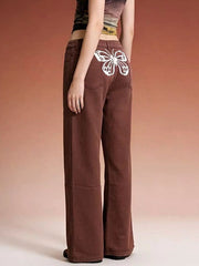 Butterfly Back Wide Leg Jeans -