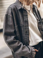 Oversized Button Up Denim Shirt -