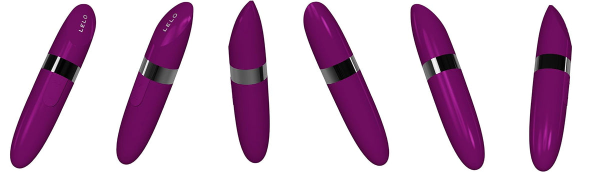 Multiple views of LELO Mia 2 Lipstick Vibrator in Deep Rose - an exquisite lipstick vibrator that promises powerful pleasure.