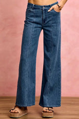 SO ME Seam Detail Mid Rise Stretch Denim Jeans -