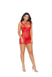 Elegant Moments  44059 – 44059X Mesh and eyelash lace babydoll underwire demi cups
