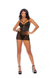 Elegant Moments  44118 – 44118X Mesh, lace & satin babydoll with underwire cups
