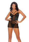 Elegant Moments 44118 – 44118X Διχτυωτό, δαντέλα & σατέν babydoll με underwire cup