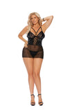 Elegant Moments 44118 – 44118X Διχτυωτό, δαντέλα & σατέν babydoll με underwire cup
