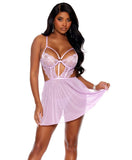 Elegant Moments 44174  Lace and mesh babydoll with underwire cups