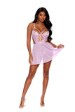 Elegant Moments 44174 Lace at mesh babydoll na may underwire cups