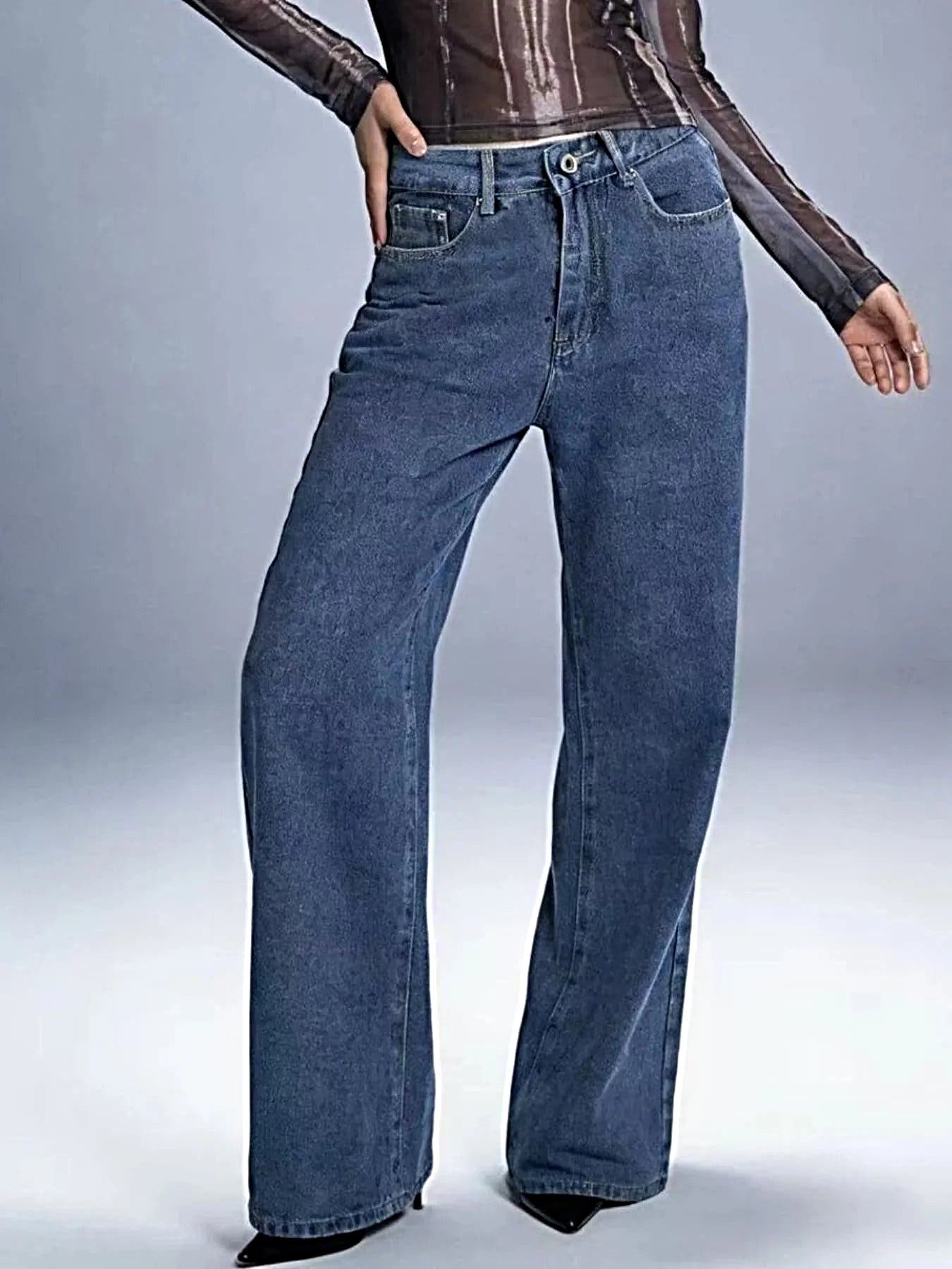 Bow Back Wide Leg Jeans -