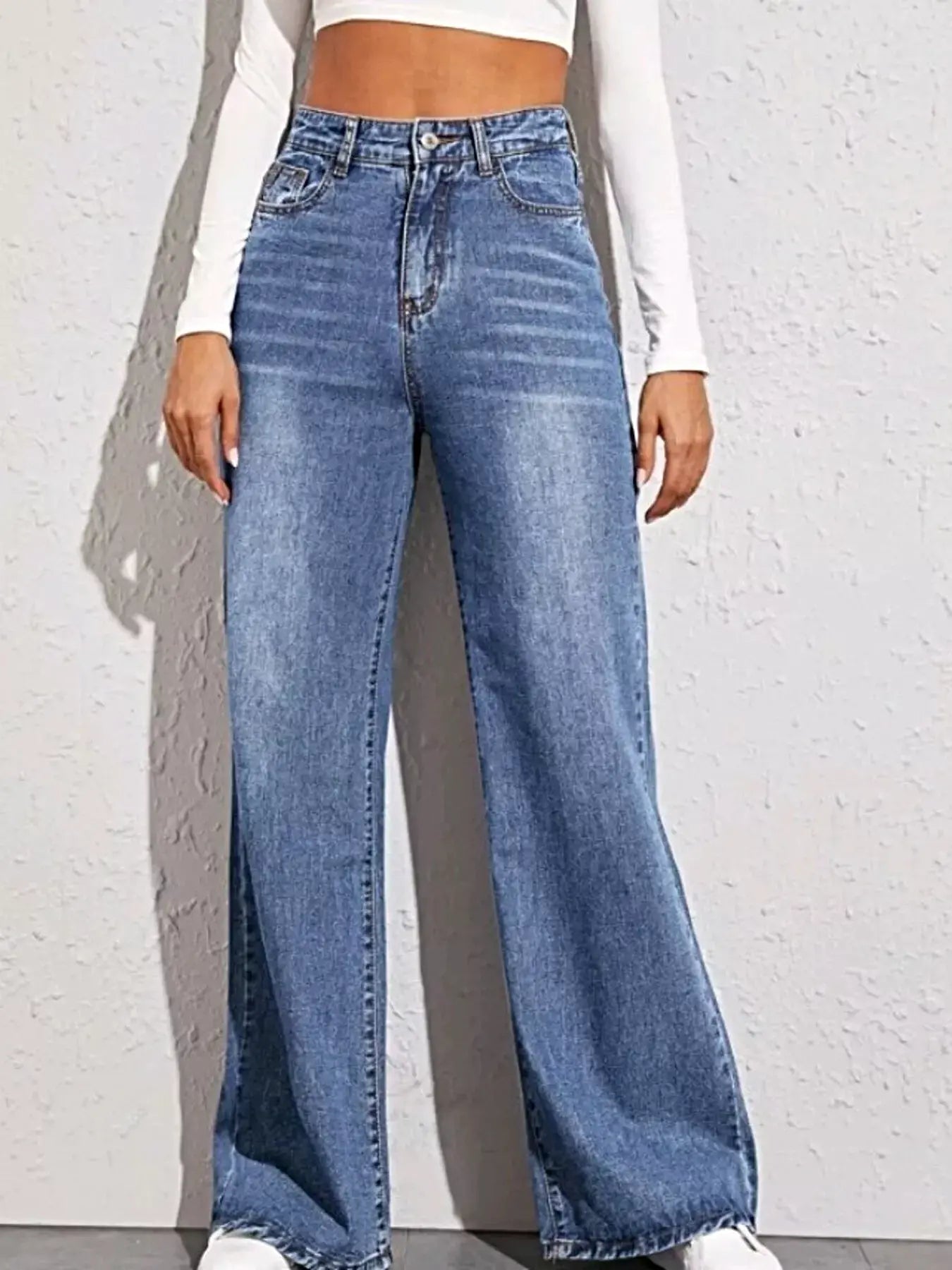 High-Waisted Wide Leg Jeans -