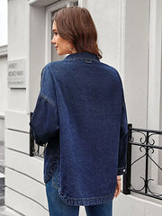 Button Up Long Sleeve Denim Shirt -