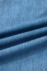 Ruffled Hem Wide Leg Chambray Pants -