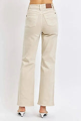 Judy Blue Full Size High Waist Distressed Wide Leg Jeans -
